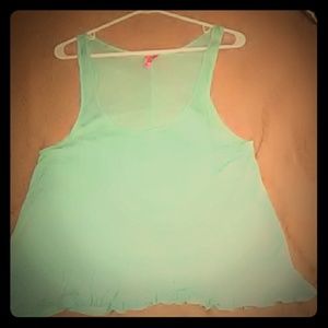Turquoise blue tank top with a flowy bottom